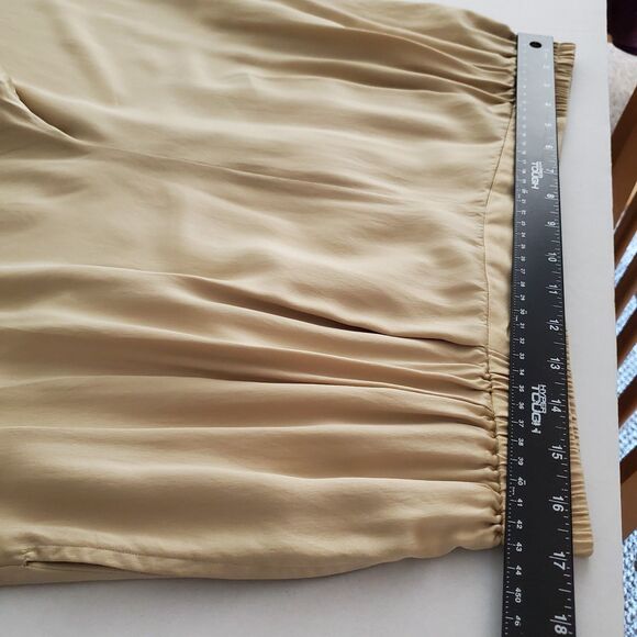 Nordstrom Silk Champagne Gold Wide-Leg Pants Plus Sz 2X Old Money Coquette - Picture 8 of 12
